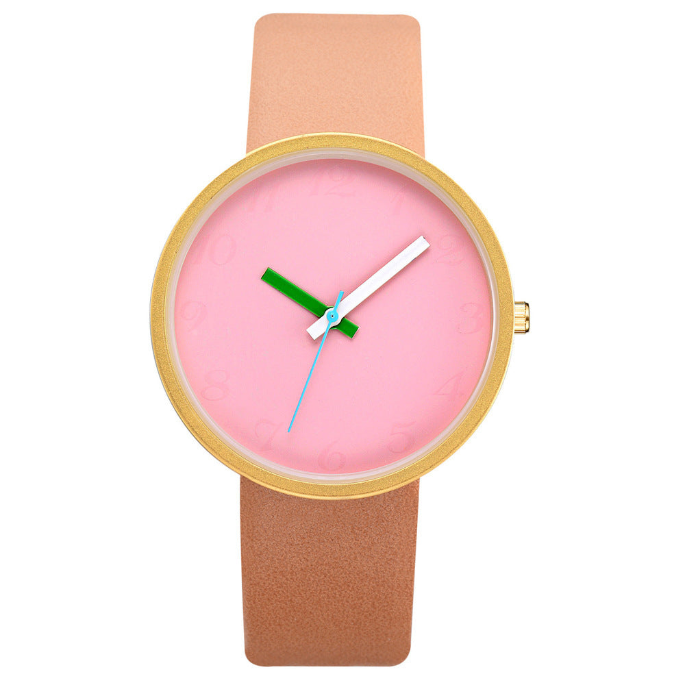 Reloj de mujer Reloj de cuarzo de cuero con contraste gris Relojes de mujer Amantes Reloj de pulsera informal unisex para mujer Reloj femenino