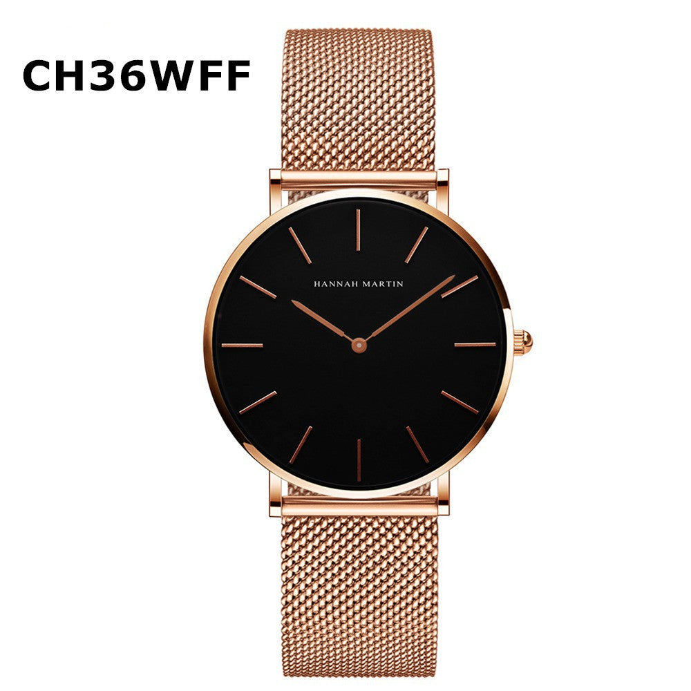 Relojes de mujer con movimiento japonés, correa de malla de acero, reloj resistente al agua