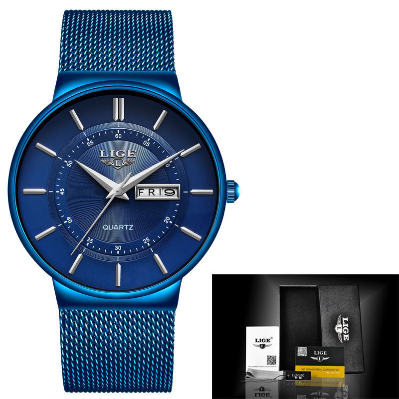 Mesh belt men's watch