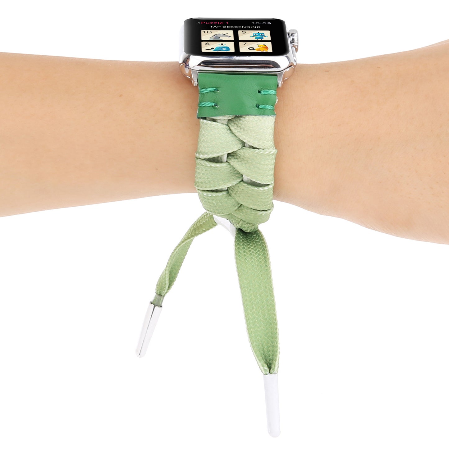 Reloj con accesorio de piel de nailon tejido de poliéster