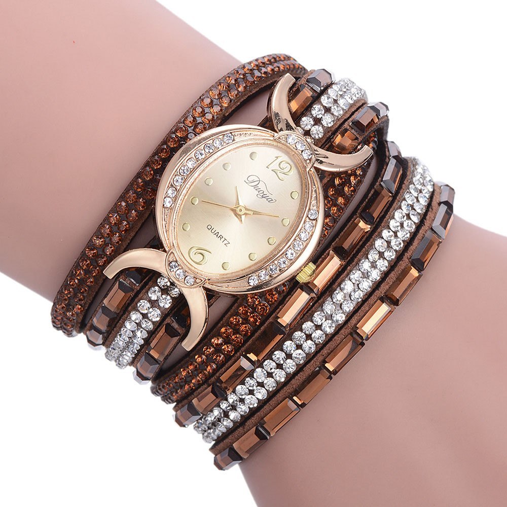 Nuevo reloj informal con diamantes de imitación para mujer, reloj de pulsera analógico de cuarzo para mujer