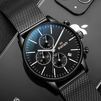 Steel band men's watch