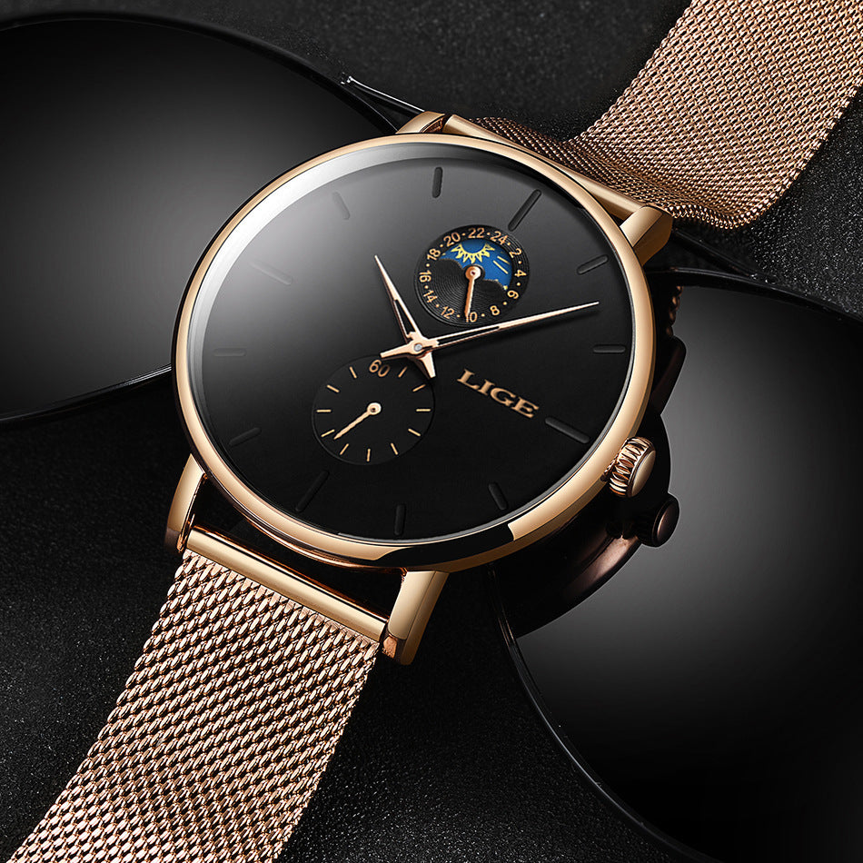 New mesh belt luminous men's watch