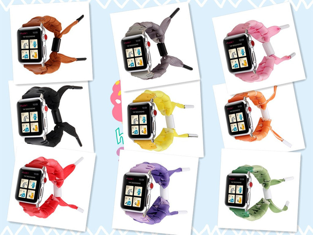 Reloj con accesorio de piel de nailon tejido de poliéster