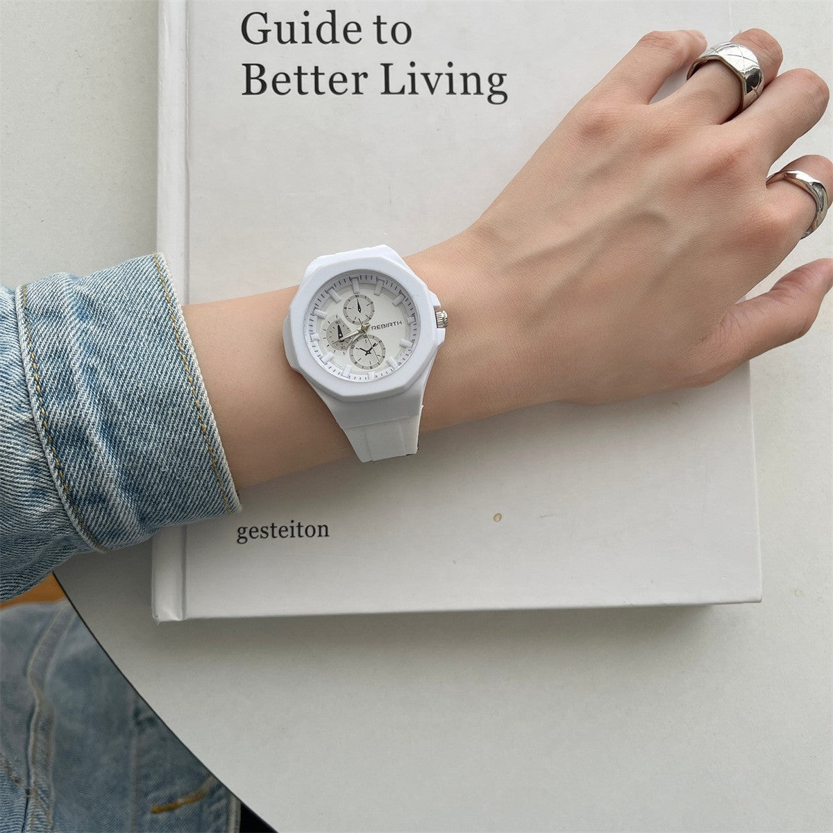 Reloj deportivo de cuarzo para mujer Reloj de silicona sencillo