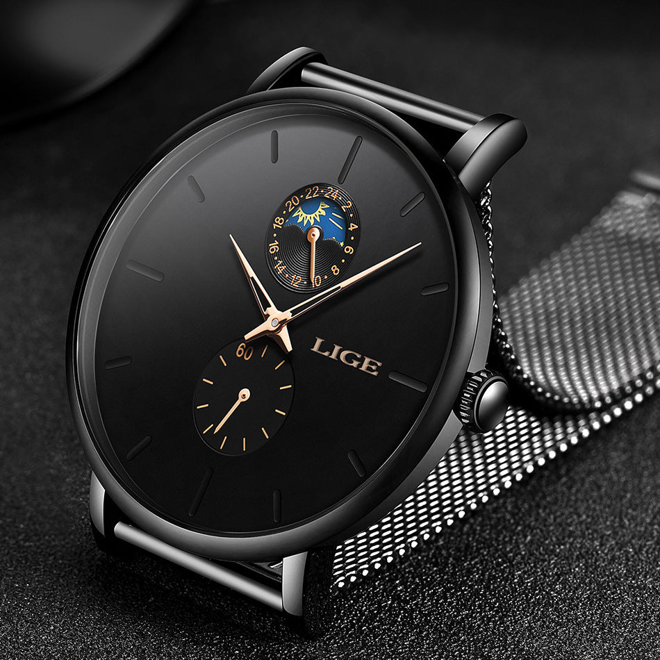 New mesh belt luminous men's watch