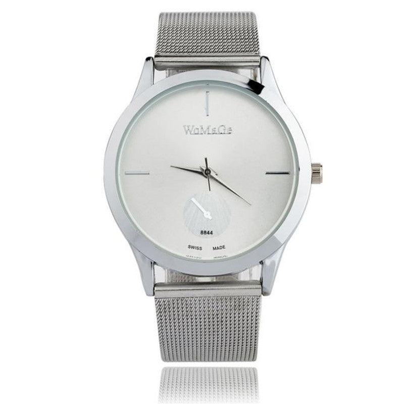 Reloj de malla con correa de aleación de moda, relojes unisex para mujer, reloj de cuarzo de estilo minimalista, reloj femenino, relojes para mujer