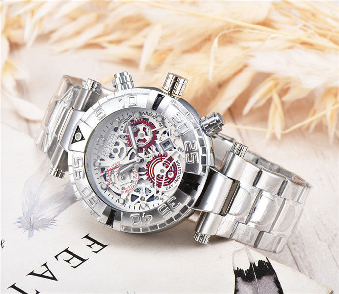 High Quality Foreign Trade Large Dial Steel Band Quartz Men's Watch