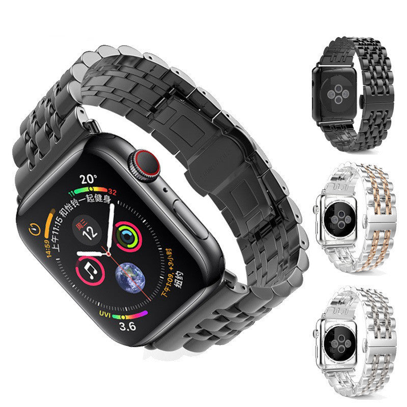 Pulsera de acero inoxidable con siete cuentas de metal