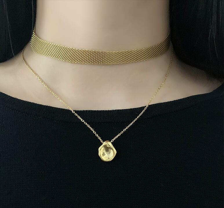European And American Retro Choker Neck Ornament Mesh Strap Girl Clavicle Chain Watch Style