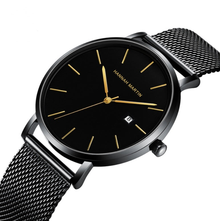 Stainless steel mesh belt quartz watch men