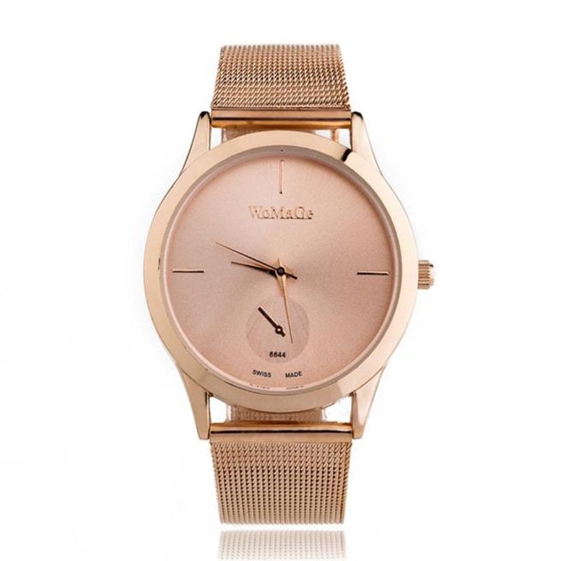 Reloj de malla con correa de aleación de moda, relojes unisex para mujer, reloj de cuarzo de estilo minimalista, reloj femenino, relojes para mujer