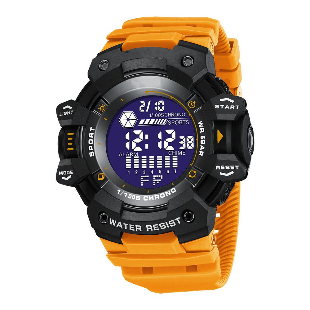 Reloj electrónico luminoso deportivo resistente al agua para hombre