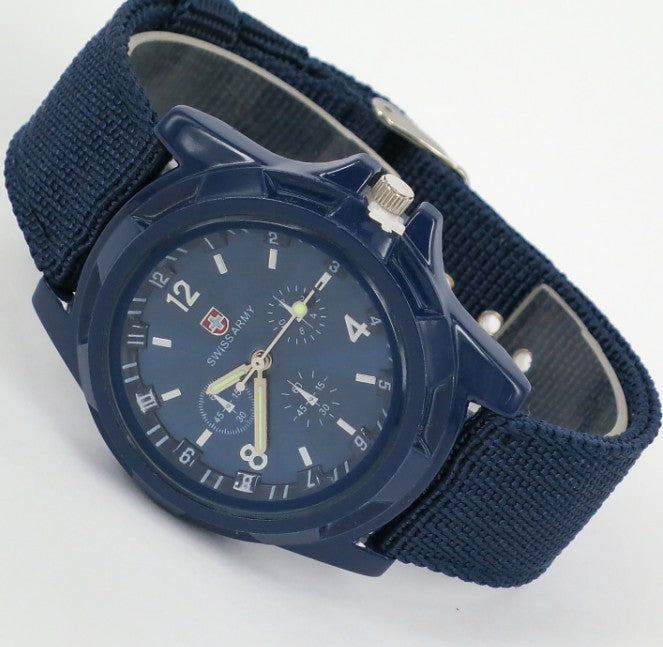 Relojes Gemius ARMY, comercio exterior, correa de lona tejida en caliente, reloj de cuarzo de nailon, reloj militar de mesa para agua y tierra para hombres