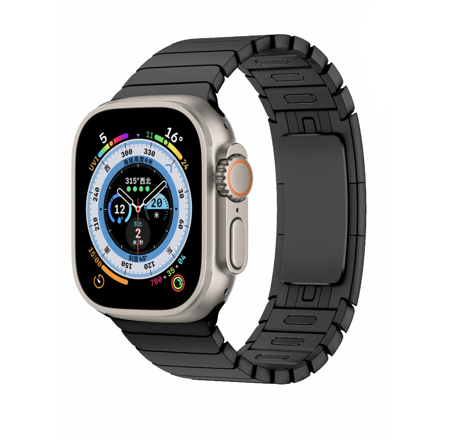 Adecuado para Smartwatch 8 Correa de acero inoxidable con hebilla de lazo Correa de reloj de metal IWatch