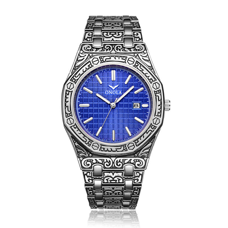 Waterproof steel band watch