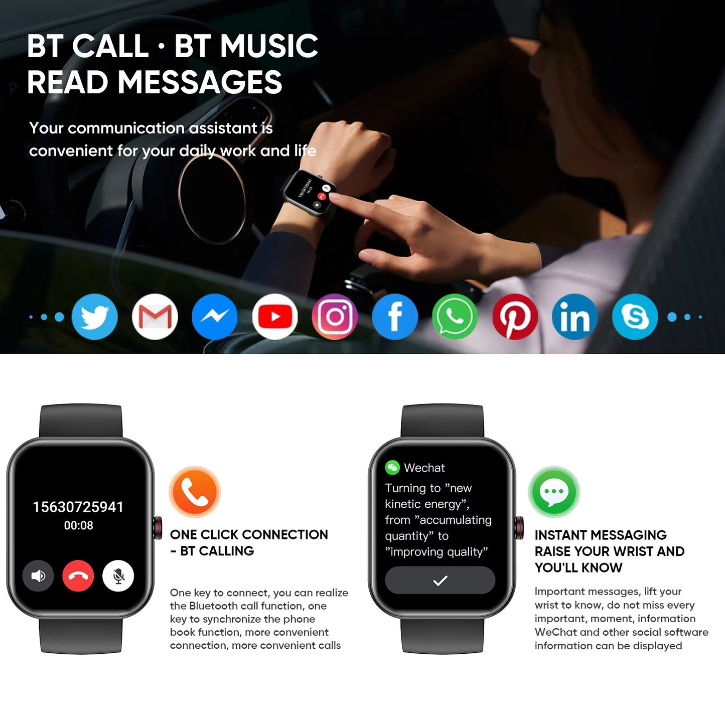 Reloj inteligente A221 con pantalla grande para hombre, reloj deportivo con llamadas Bluetooth, voz IA, rastreador de actividad física, reloj inteligente resistente al agua para mujer y hombre