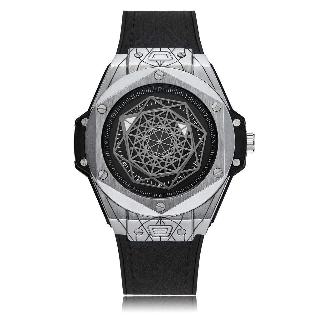 Creative Personality Men's Watch Big Bang Tattoo Spider Web Rubber Non-mechanical Male Student Watch