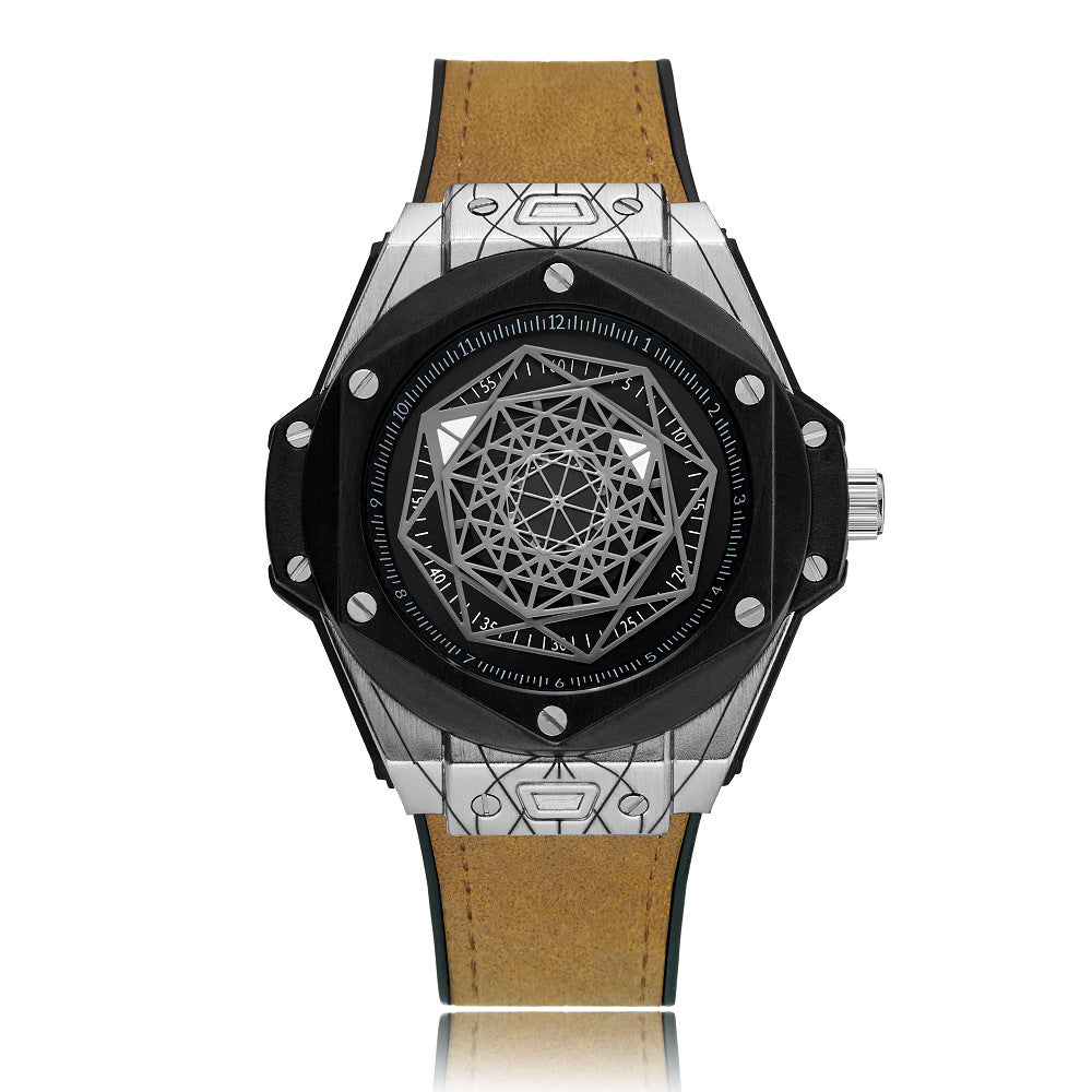 Creative Personality Men's Watch Big Bang Tattoo Spider Web Rubber Non-mechanical Male Student Watch