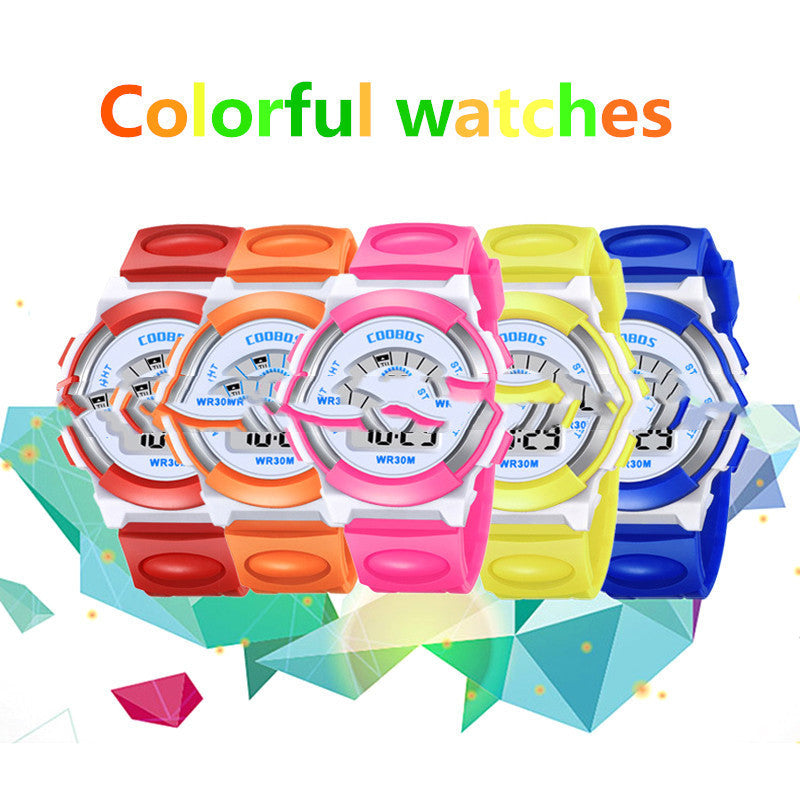 Reloj electrónico deportivo para niños, resistente al agua, luminoso y colorido para estudiantes