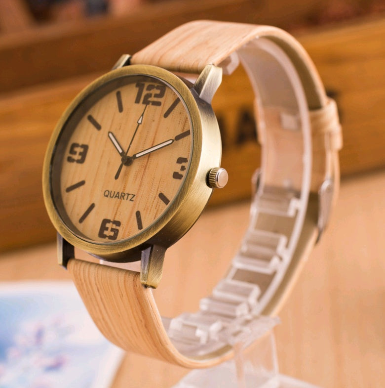 Reloj de madera de moda con cuatro figuras para hombres y mujeres, reloj de madera popular