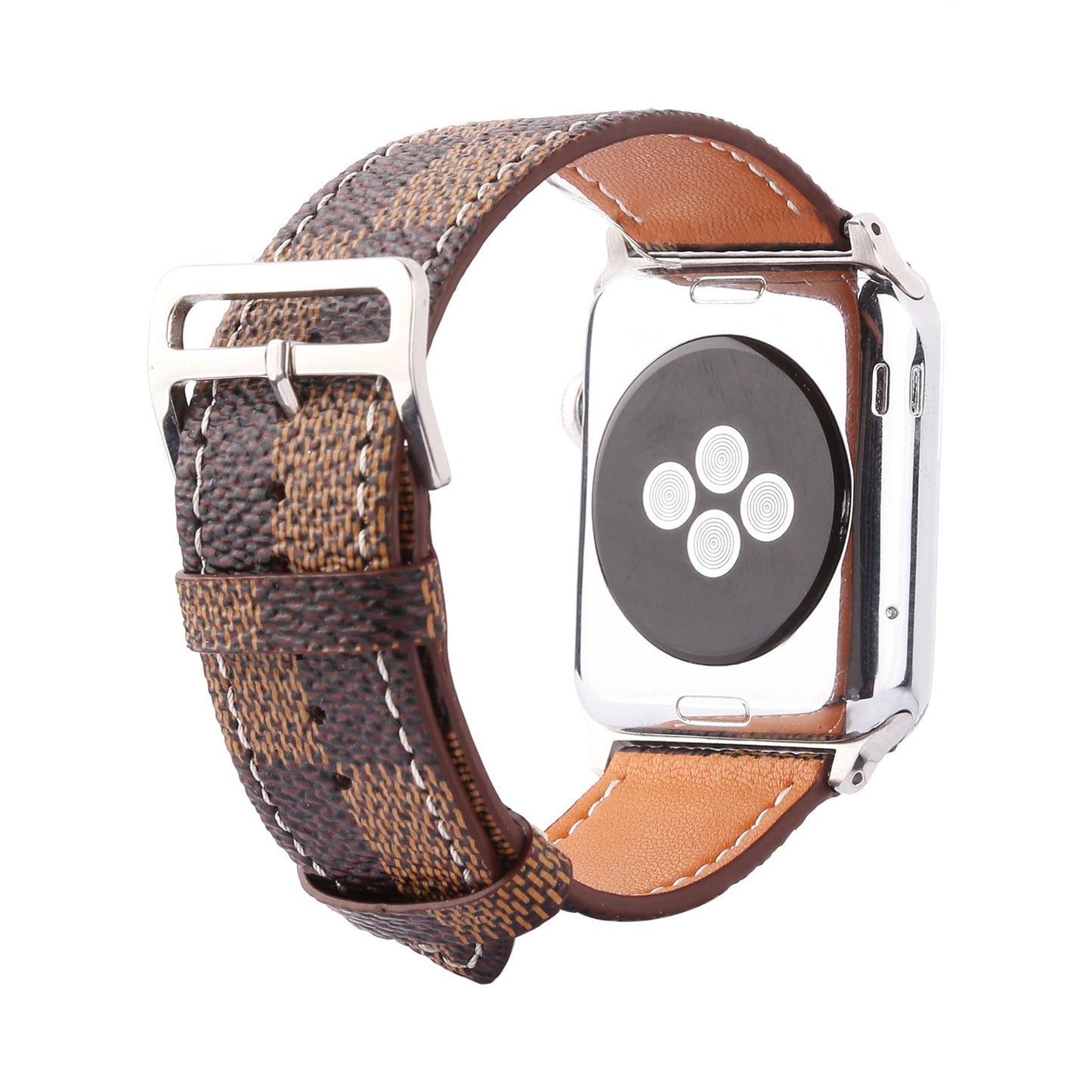 Compatible con Apple, correa de reloj, correa de iWatch, correa de cuero a cuadros para iWatch