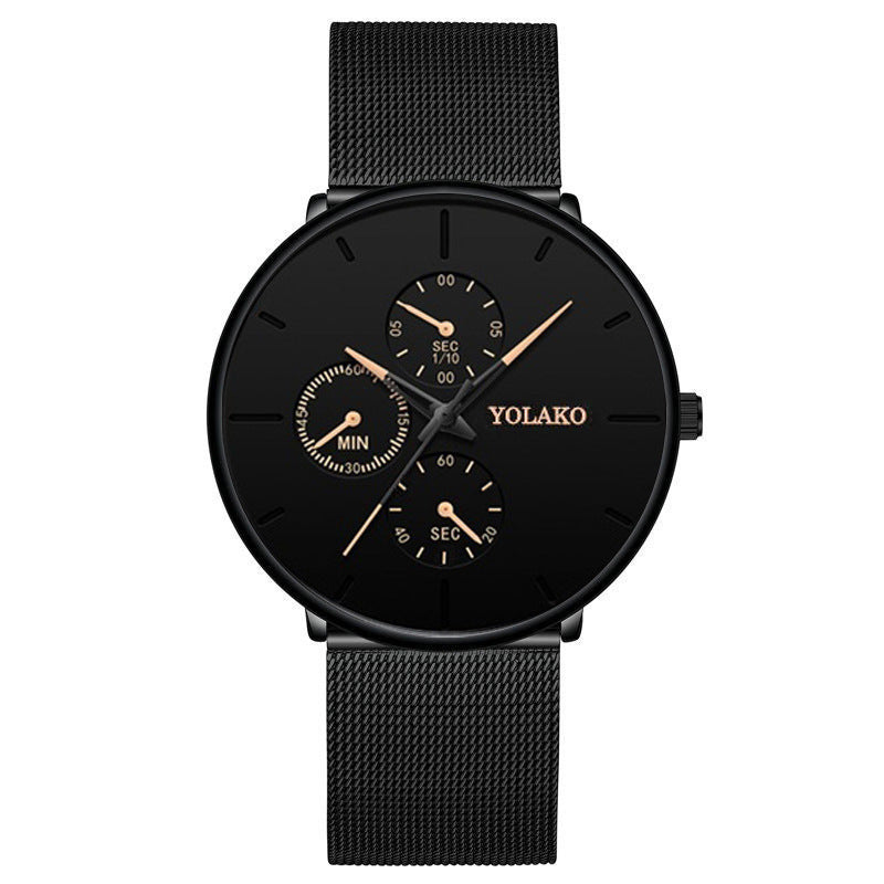 Reloj de hombre con correa de malla ultrafina y temperamento