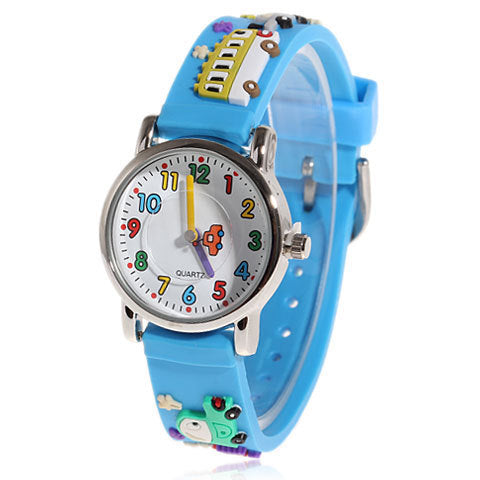 Reloj de silicona con dibujos animados para niños.