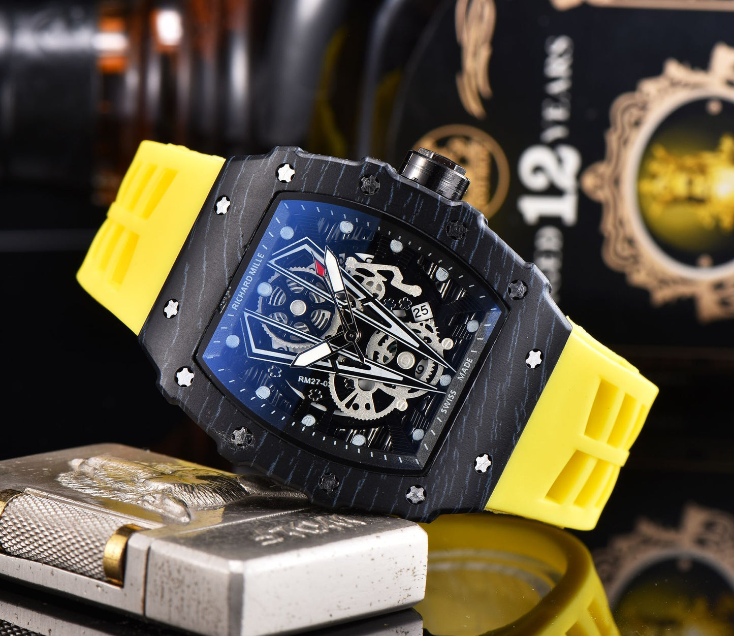 Reloj de cuarzo de silicona con forma de flor hueca
