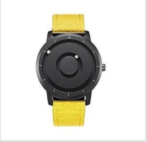 Reloj magnético de metal con tecnología negra.
