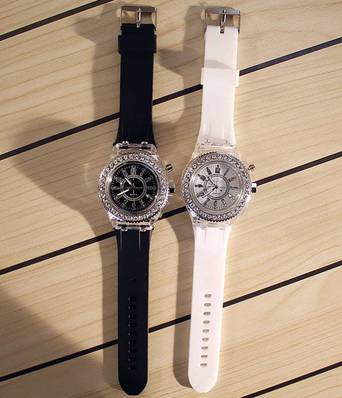 Venta rápida eBay transparente GINEBRA Ginebra reloj luminoso gel de sílice hombres y mujeres neutral cuarzo deportes mesa