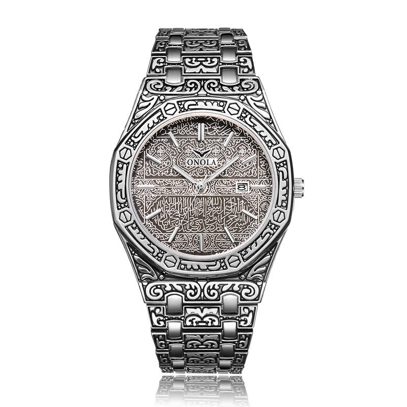 Waterproof steel band watch