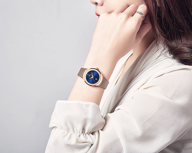Mesh waterproof quartz watch