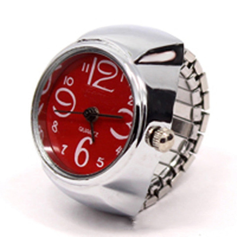 Reloj de anillo personalizado para hombres y mujeres, gran oferta, reloj de anillo para parejas, moda coreana, venta al por mayor, caja de plata de aleación, fabricante directo al por mayor