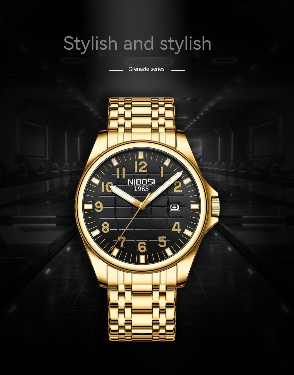 Reloj de acero inoxidable sencillo y moderno para hombre, luminoso, resistente al agua