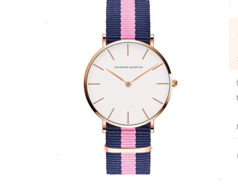 Reloj de cuarzo ultrafino con correa negra, informal, resistente al agua, para hombre y mujer