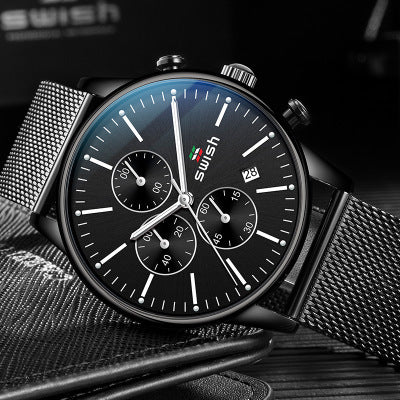 Steel band men's watch