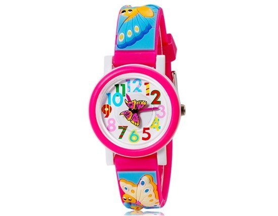Reloj de silicona con dibujos animados para niños.
