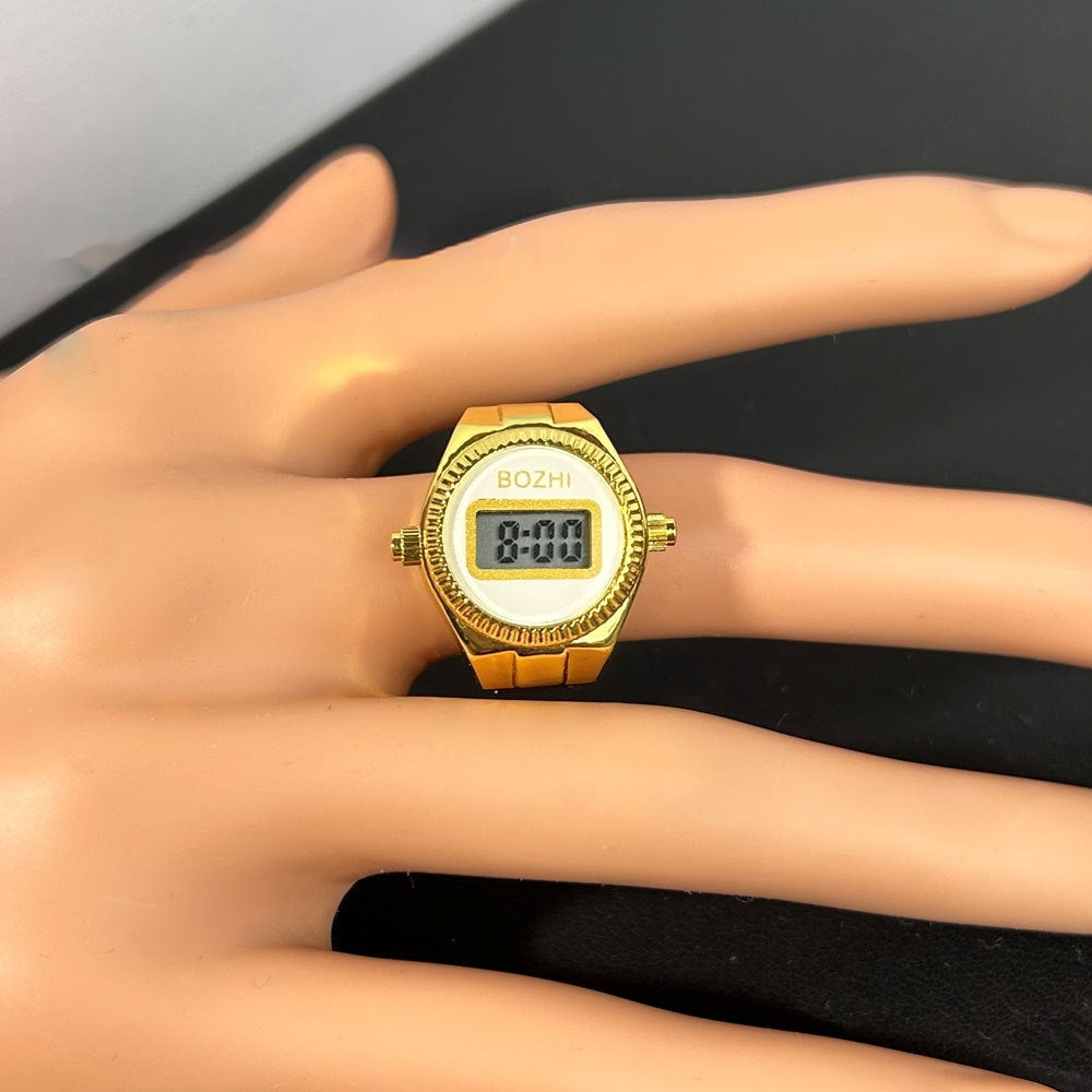 Reloj electrónico de moda para mujer, mini reloj con anillo