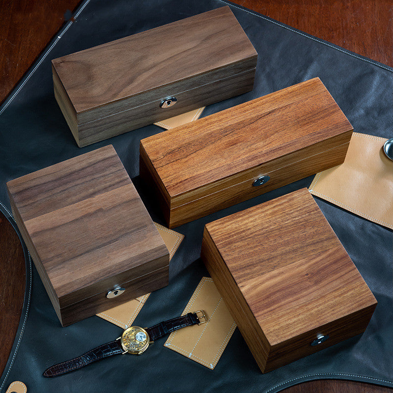 Caja de almacenamiento para relojes, madera maciza de nogal de palisandro de alta calidad para el hogar