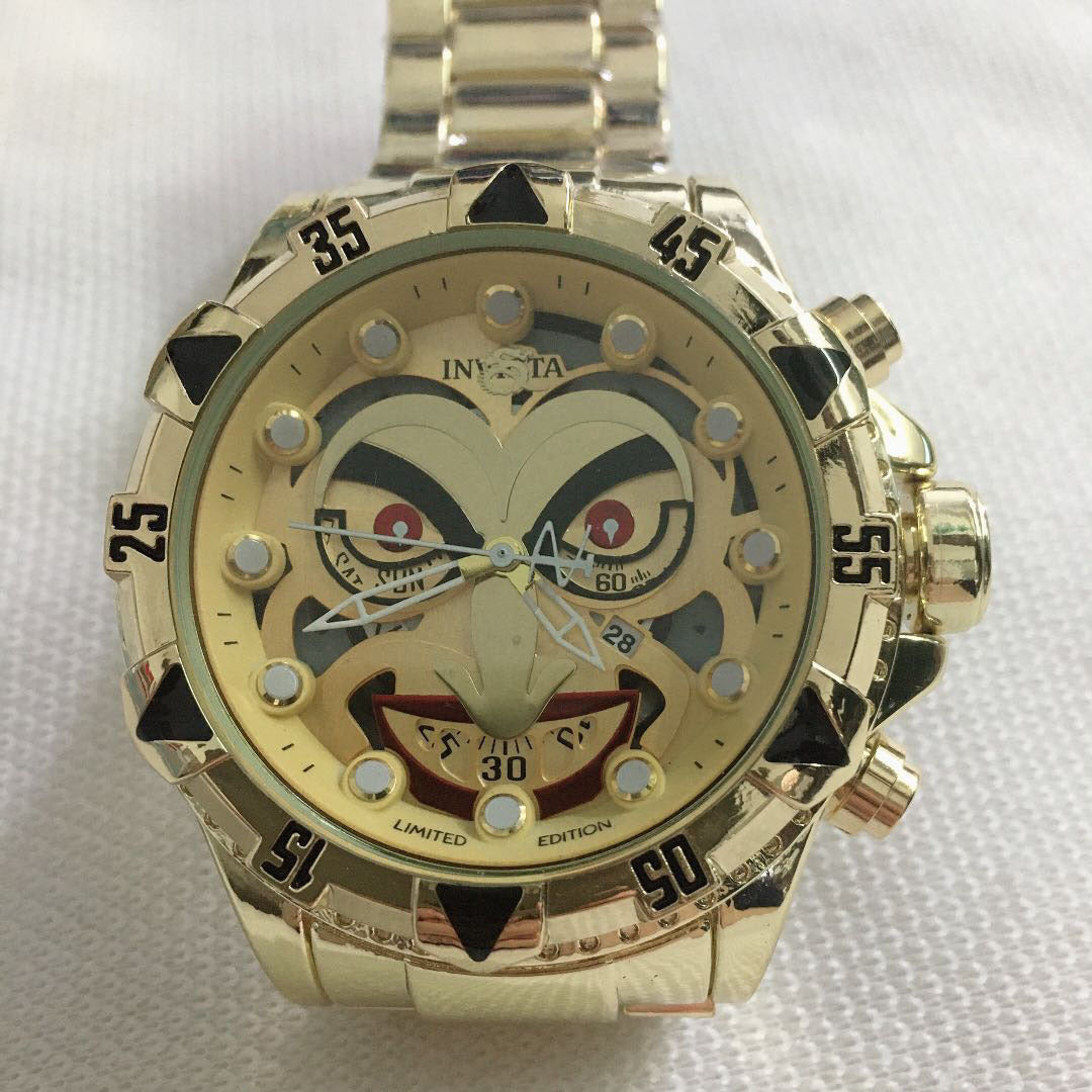 Waterproof men's clown quartz watch