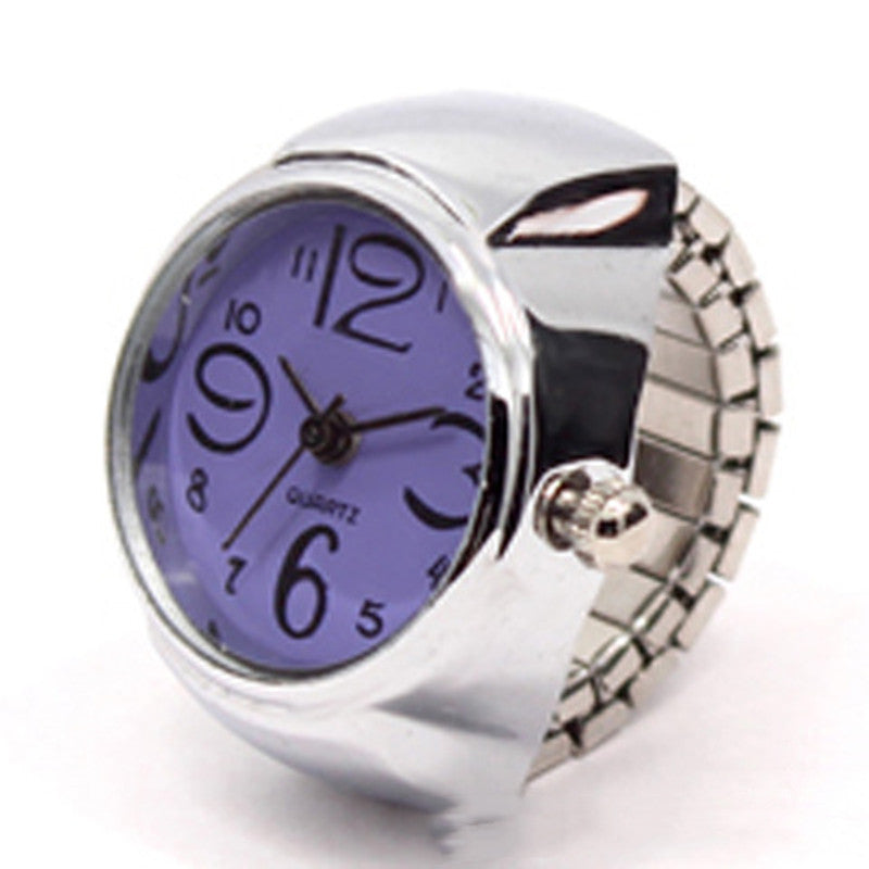Reloj de anillo personalizado para hombres y mujeres, gran oferta, reloj de anillo para parejas, moda coreana, venta al por mayor, caja de plata de aleación, fabricante directo al por mayor