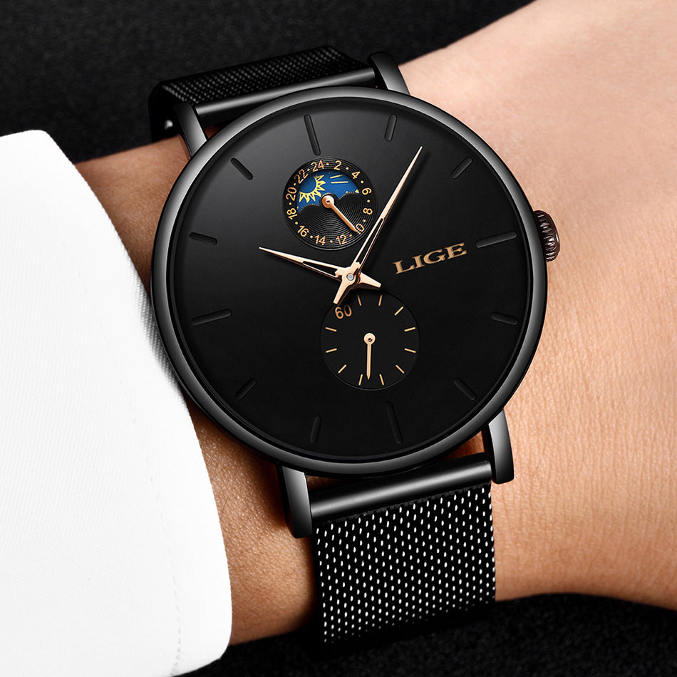 New mesh belt luminous men's watch