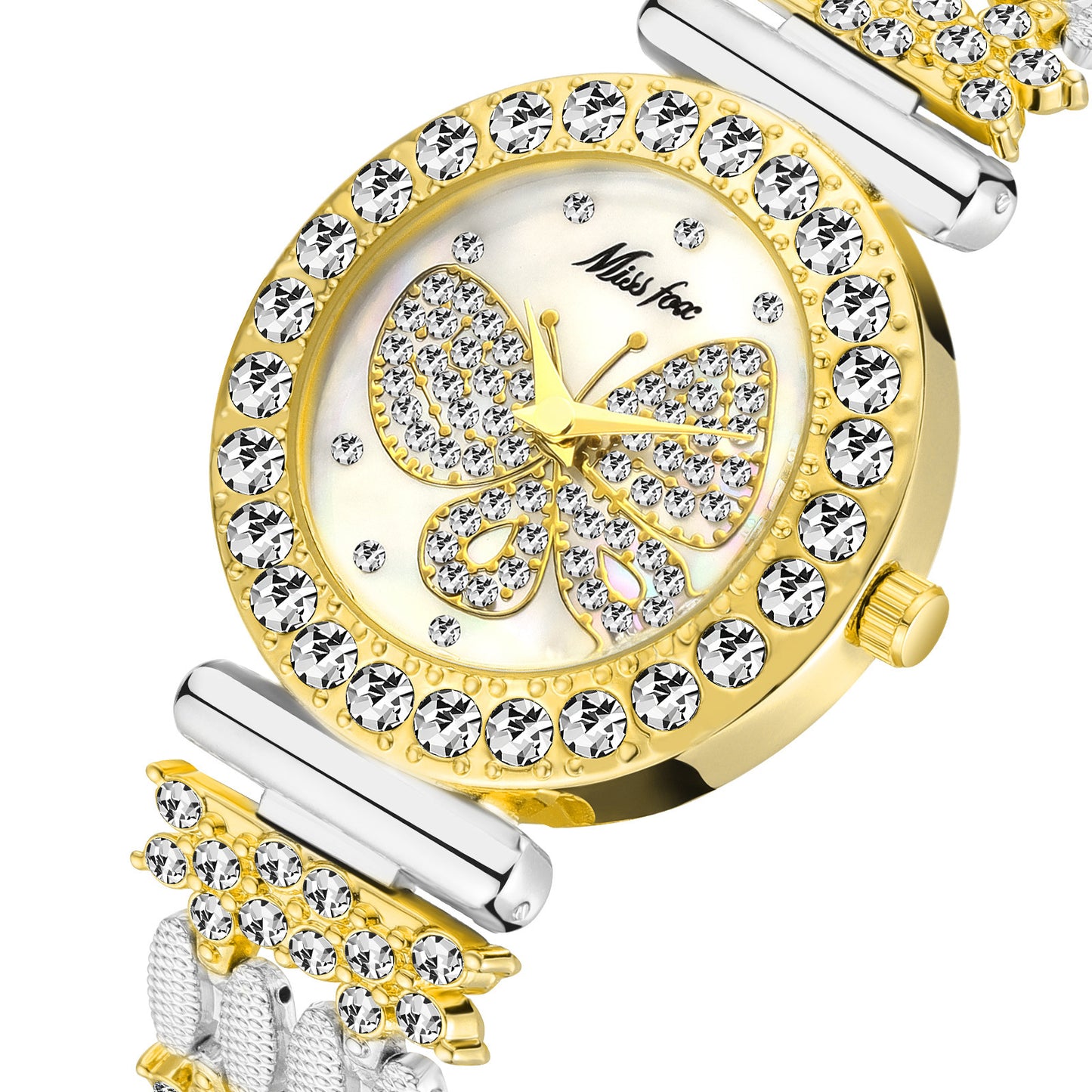 Reloj de cuarzo para mujer con mariposa de diamantes y temperamento de moda