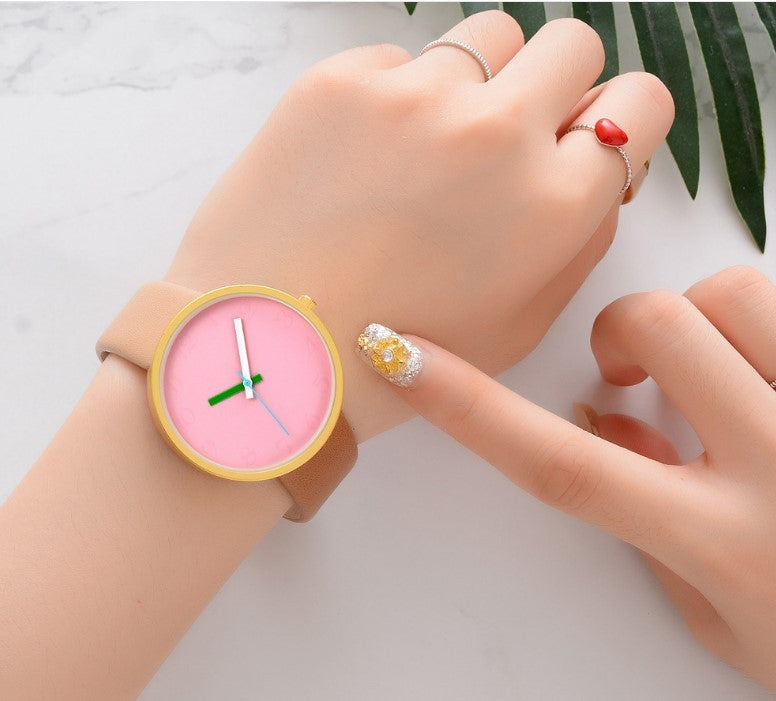 Reloj de mujer Reloj de cuarzo de cuero con contraste gris Relojes de mujer Amantes Reloj de pulsera informal unisex para mujer Reloj femenino