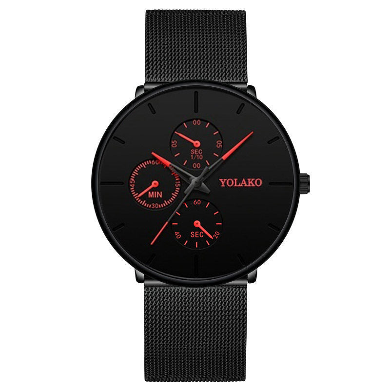 Reloj de hombre con correa de malla ultrafina y temperamento