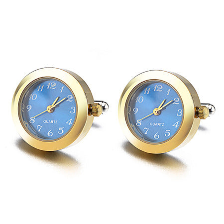 High Quality Men's Copper Plating Clock Round Cufflinks