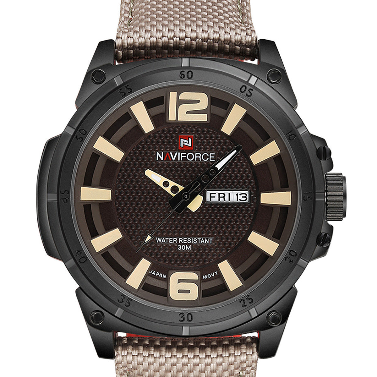 The 9066 men's fashion movement NAVIFORCE Lingxiang large dial minimalist waterproof quartz watch