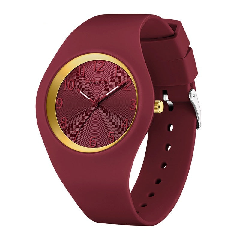 Reloj electrónico de moda simple e impermeable con correa de silicona fina y ligera para estudiantes