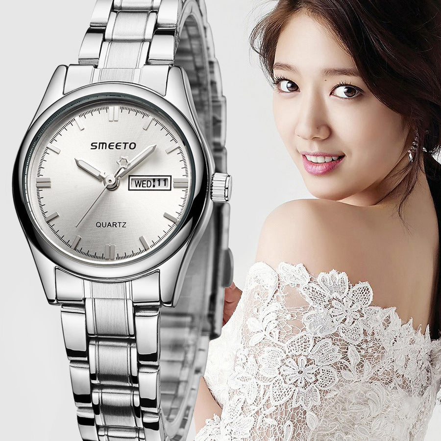 Smeeto stainless steel steel strap ladies watch